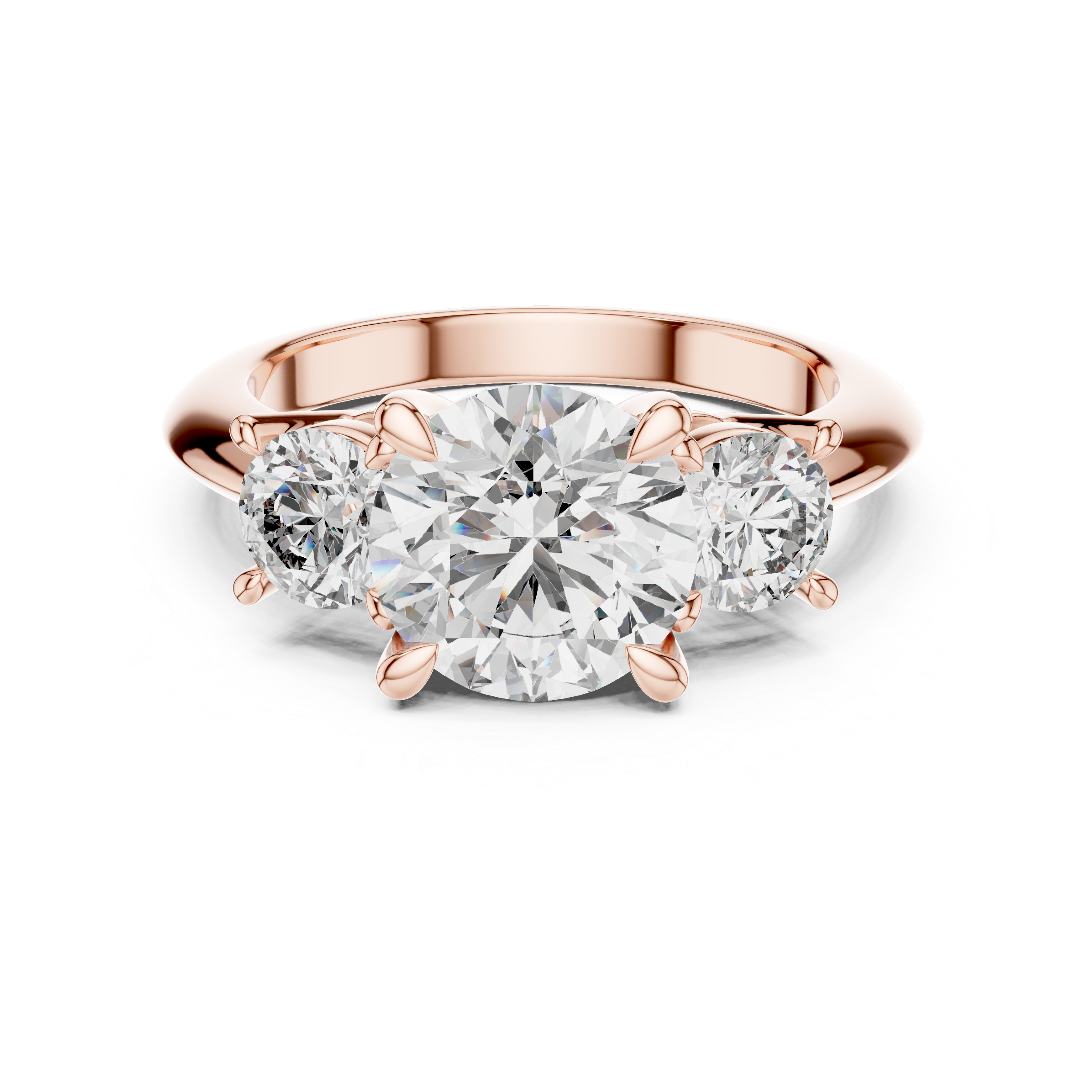 Round Three-Stone Ring