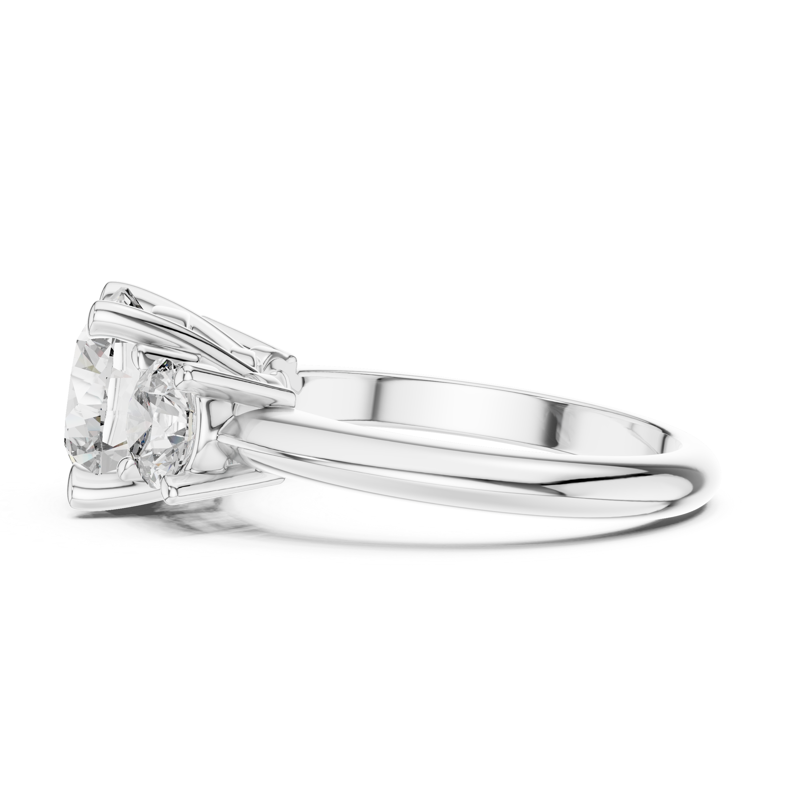 Round Three-Stone Ring