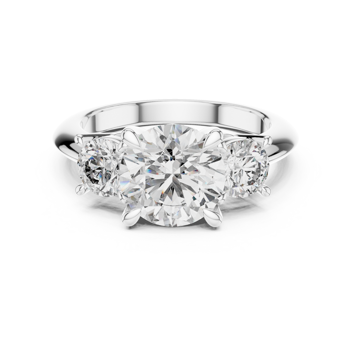 Round Three-Stone Ring