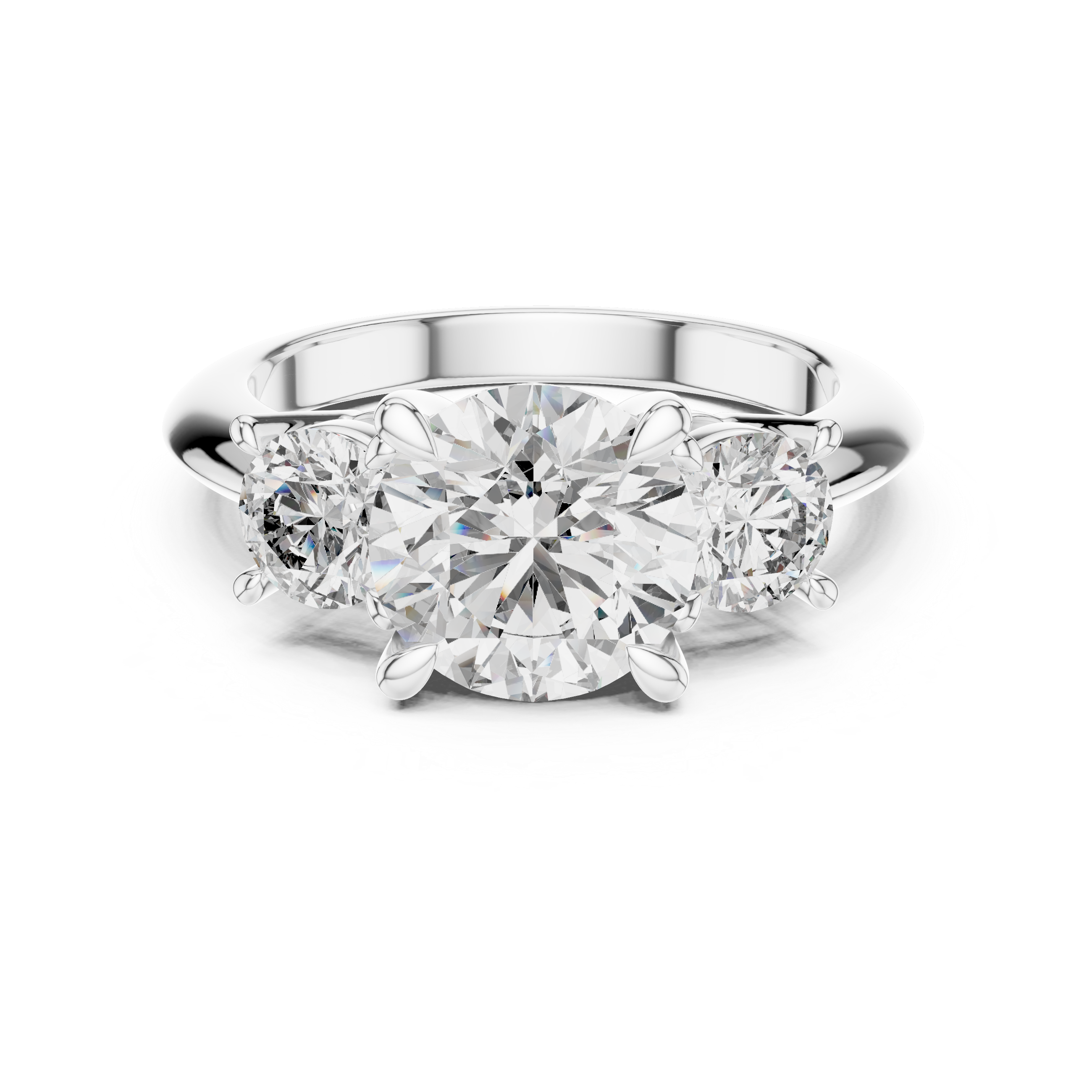 Round Three-Stone Ring