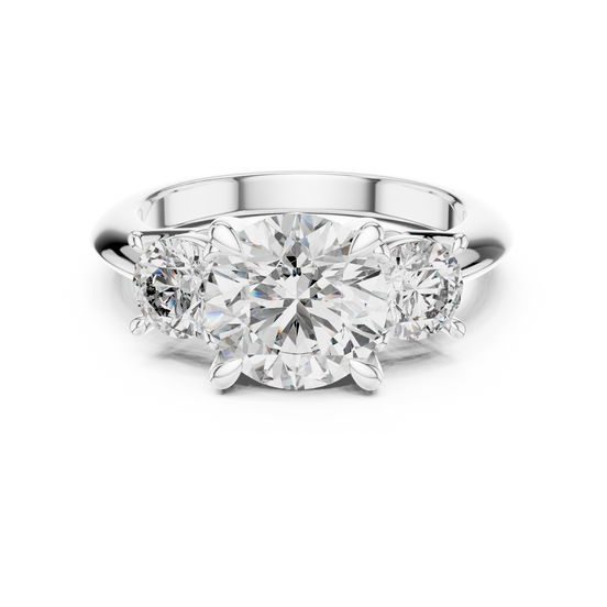 Round Three-Stone Ring