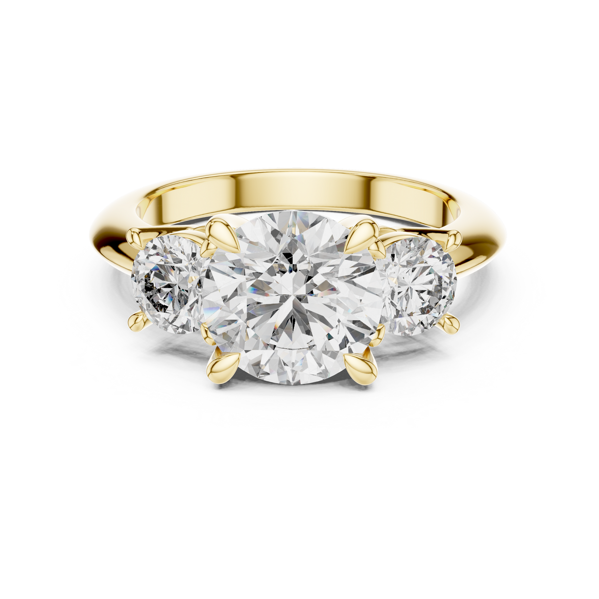 Round Three-Stone Ring