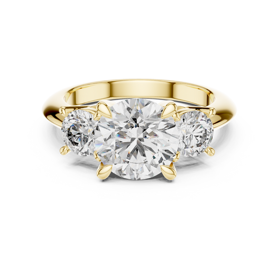 Round Three-Stone Ring