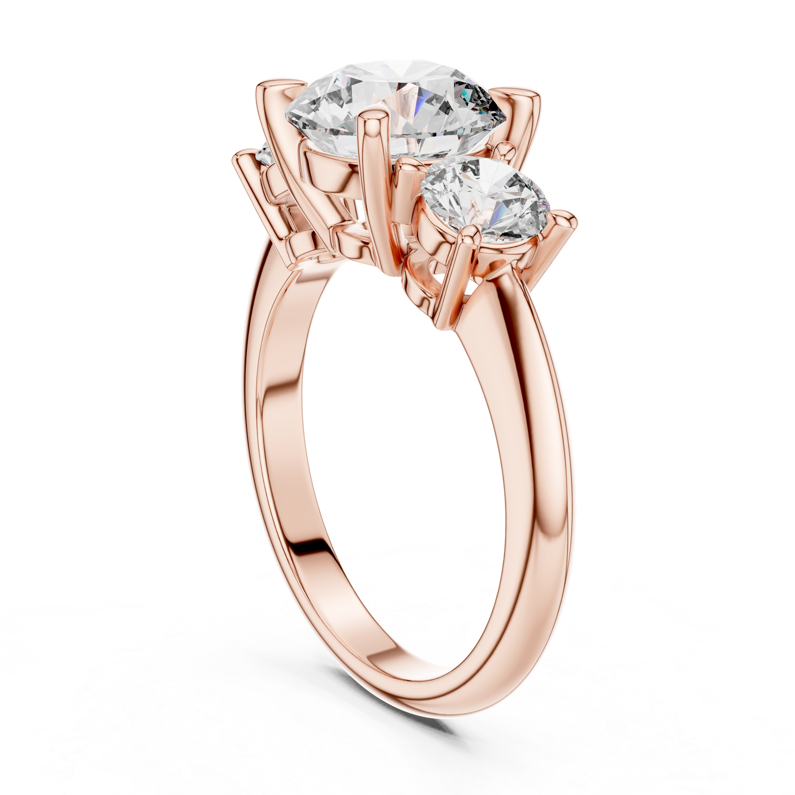 Round Three-Stone Ring