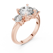 Round Three-Stone Ring