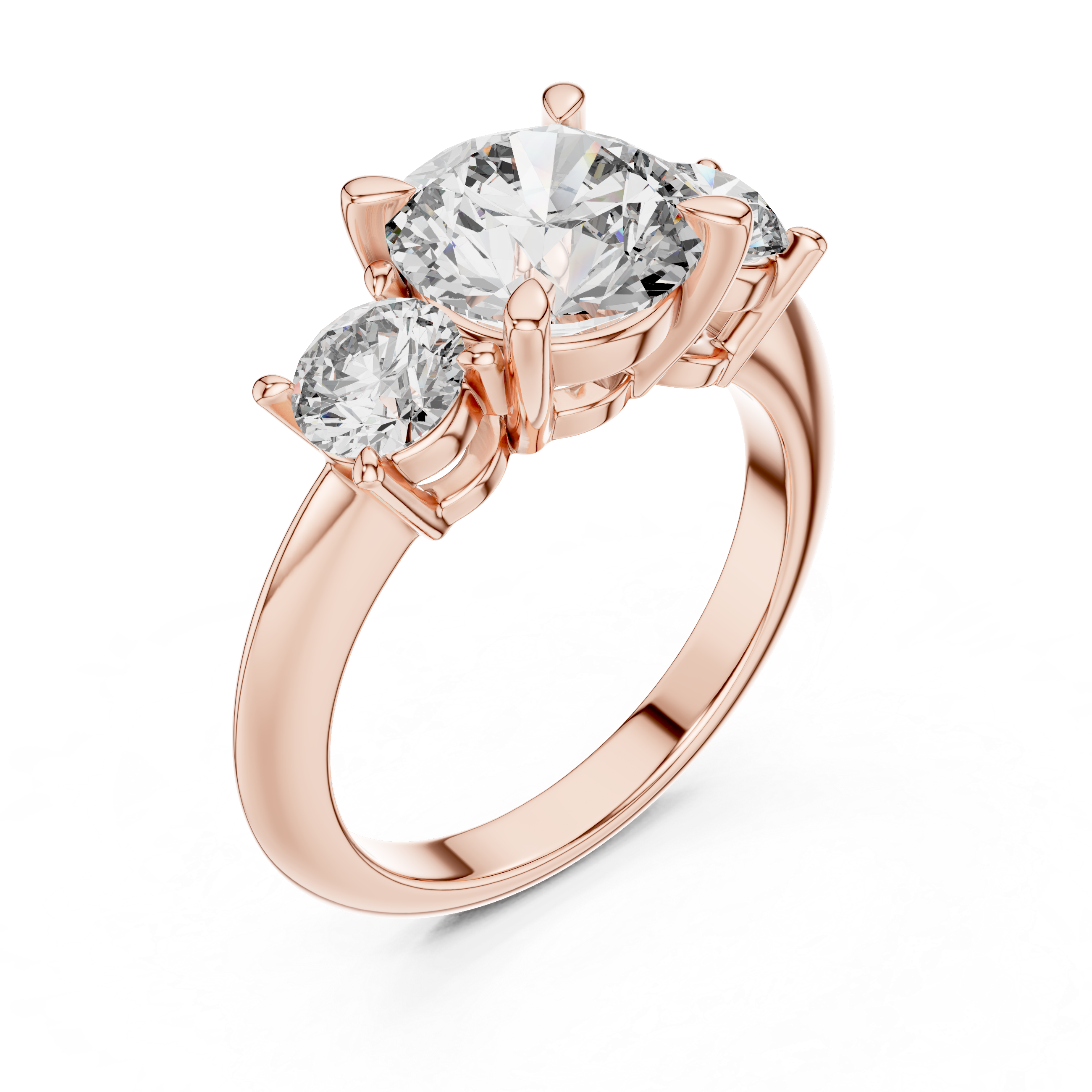 Round Three-Stone Ring