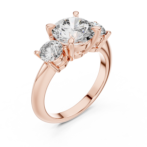 Round Three-Stone Ring