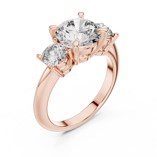 Round Three-Stone Ring
