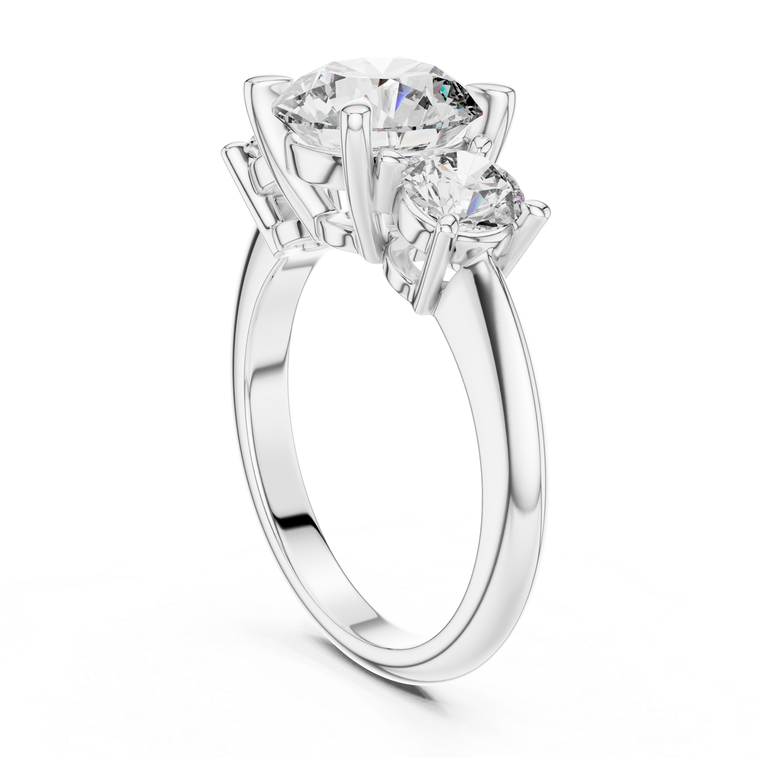 Round Three-Stone Ring