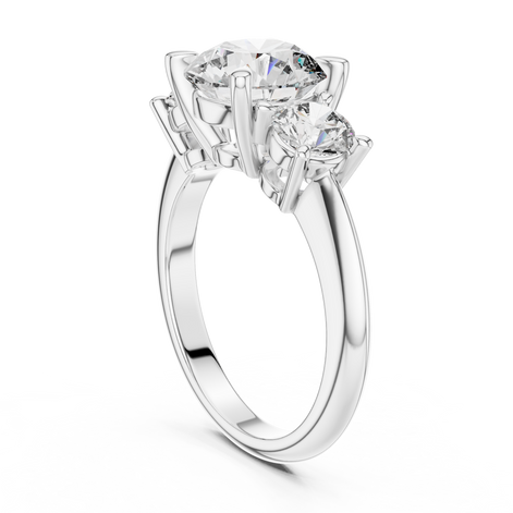 Round Three-Stone Ring
