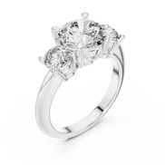 Round Three-Stone Ring