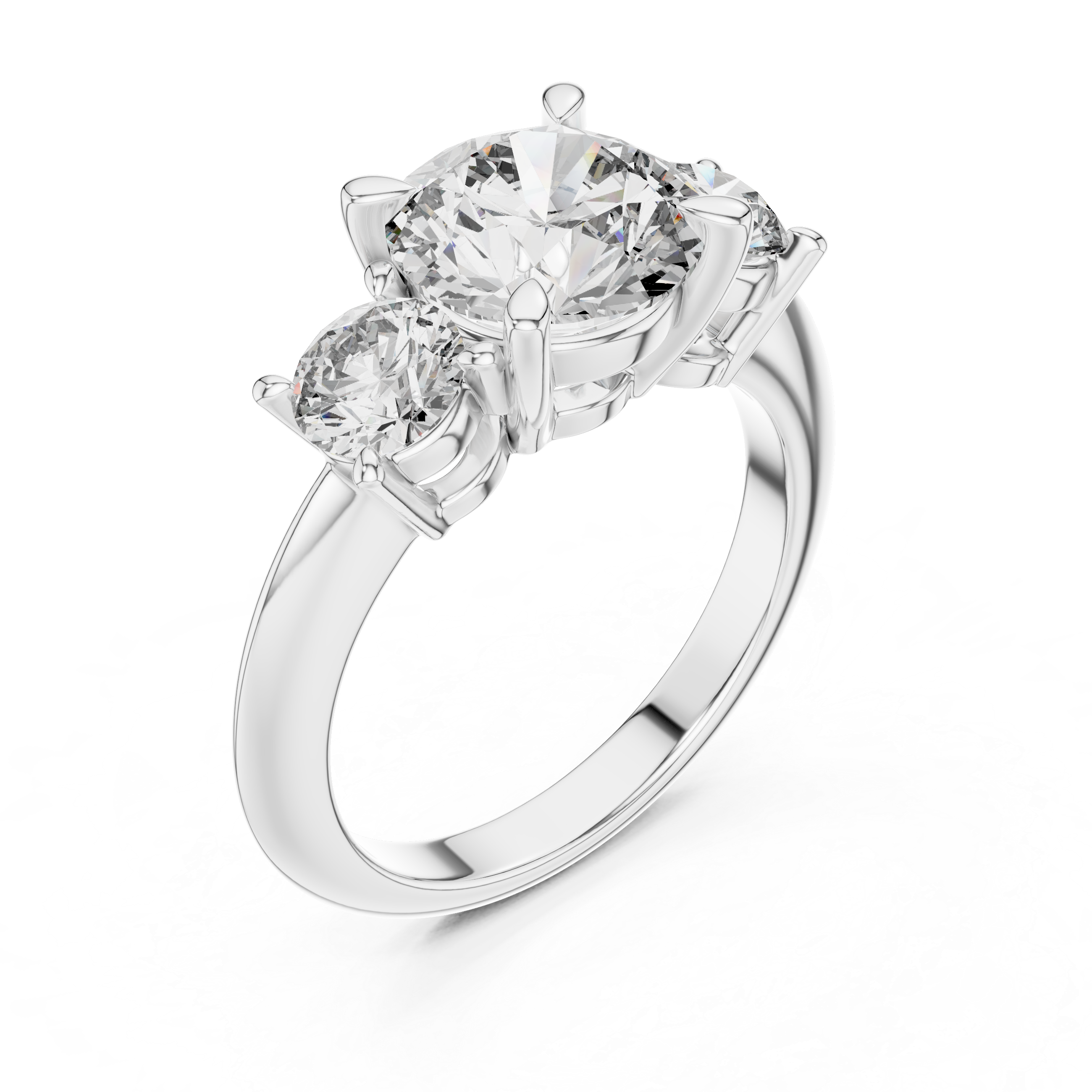 Round Three-Stone Ring