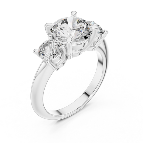 Round Three-Stone Ring