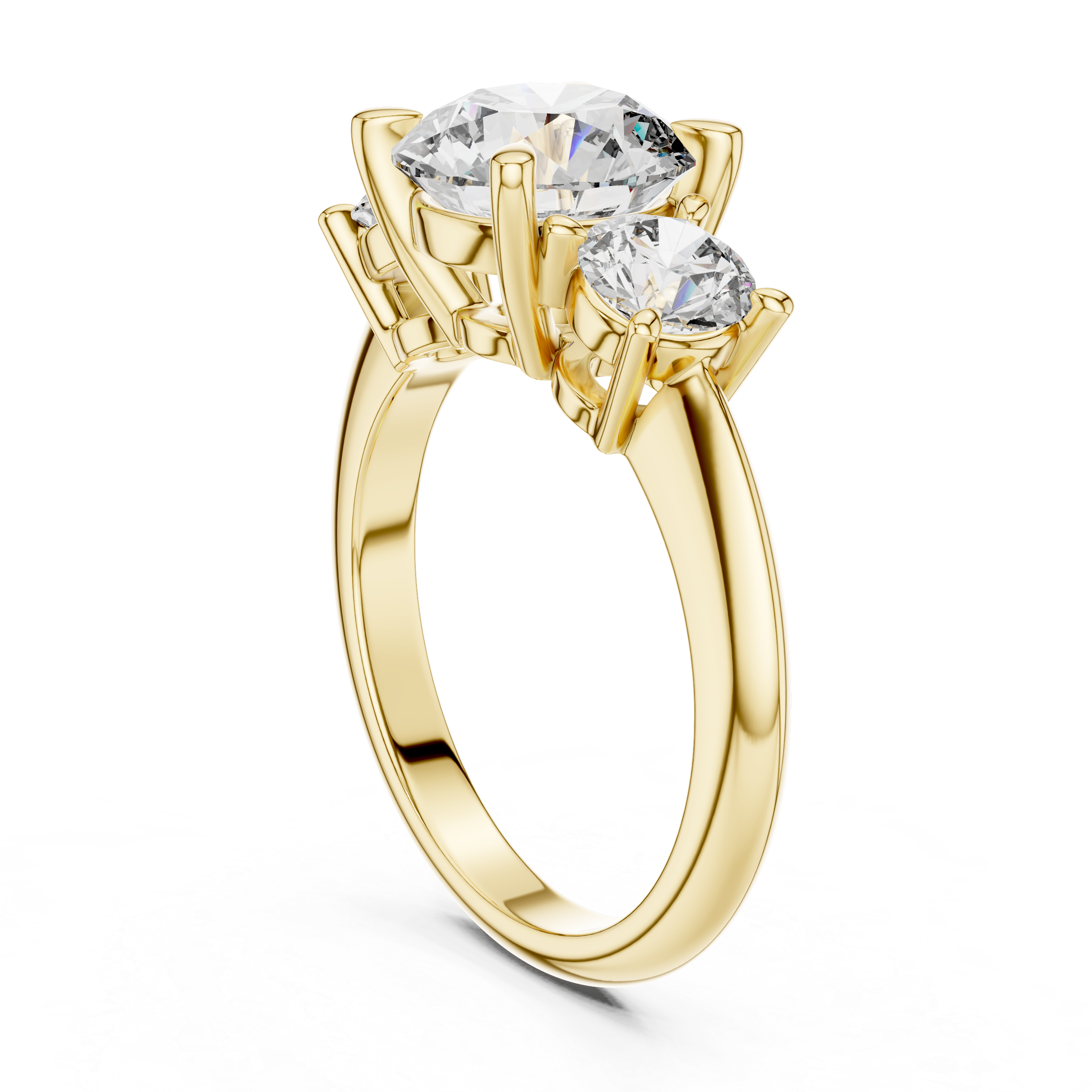 Round Three-Stone Ring