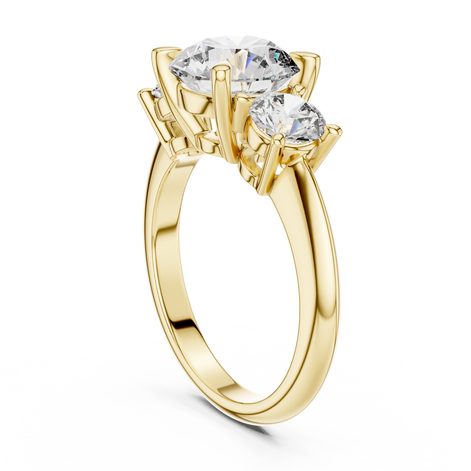 Round Three-Stone Ring