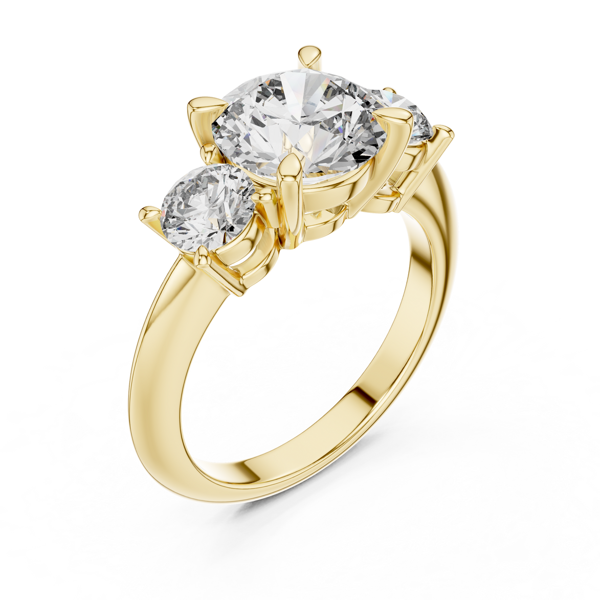 Round Three-Stone Ring