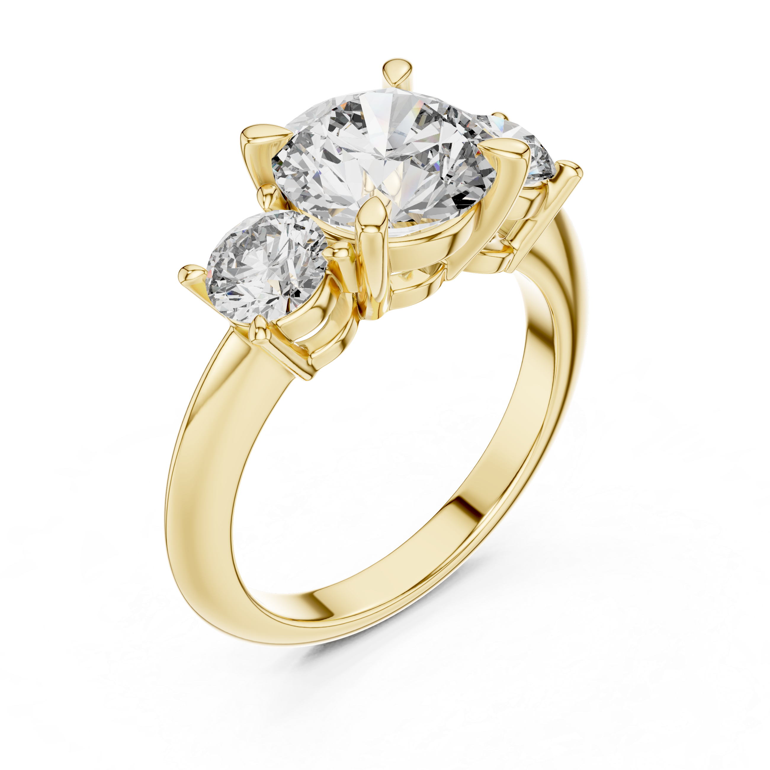 Round Three-Stone Ring