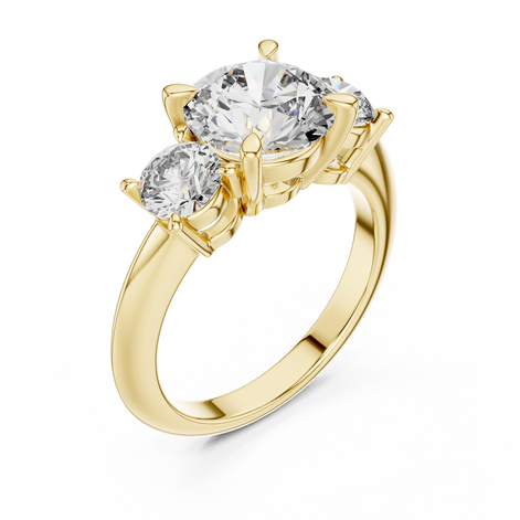 Round Three-Stone Ring
