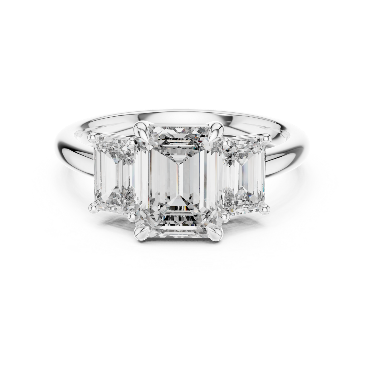 Emerald Three-Stone Ring