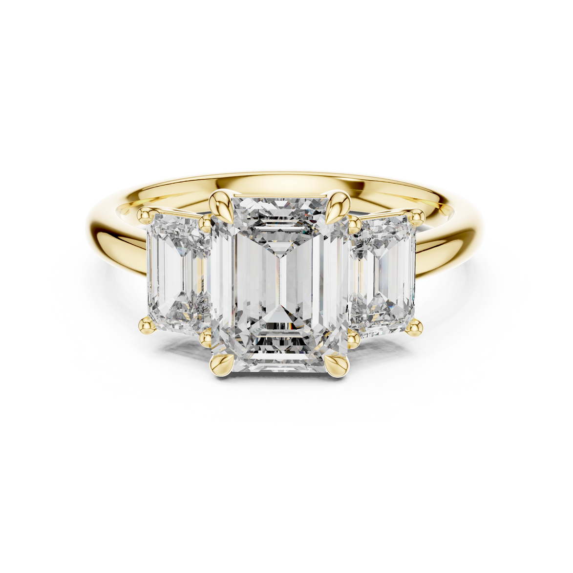 Emerald Three-Stone Ring