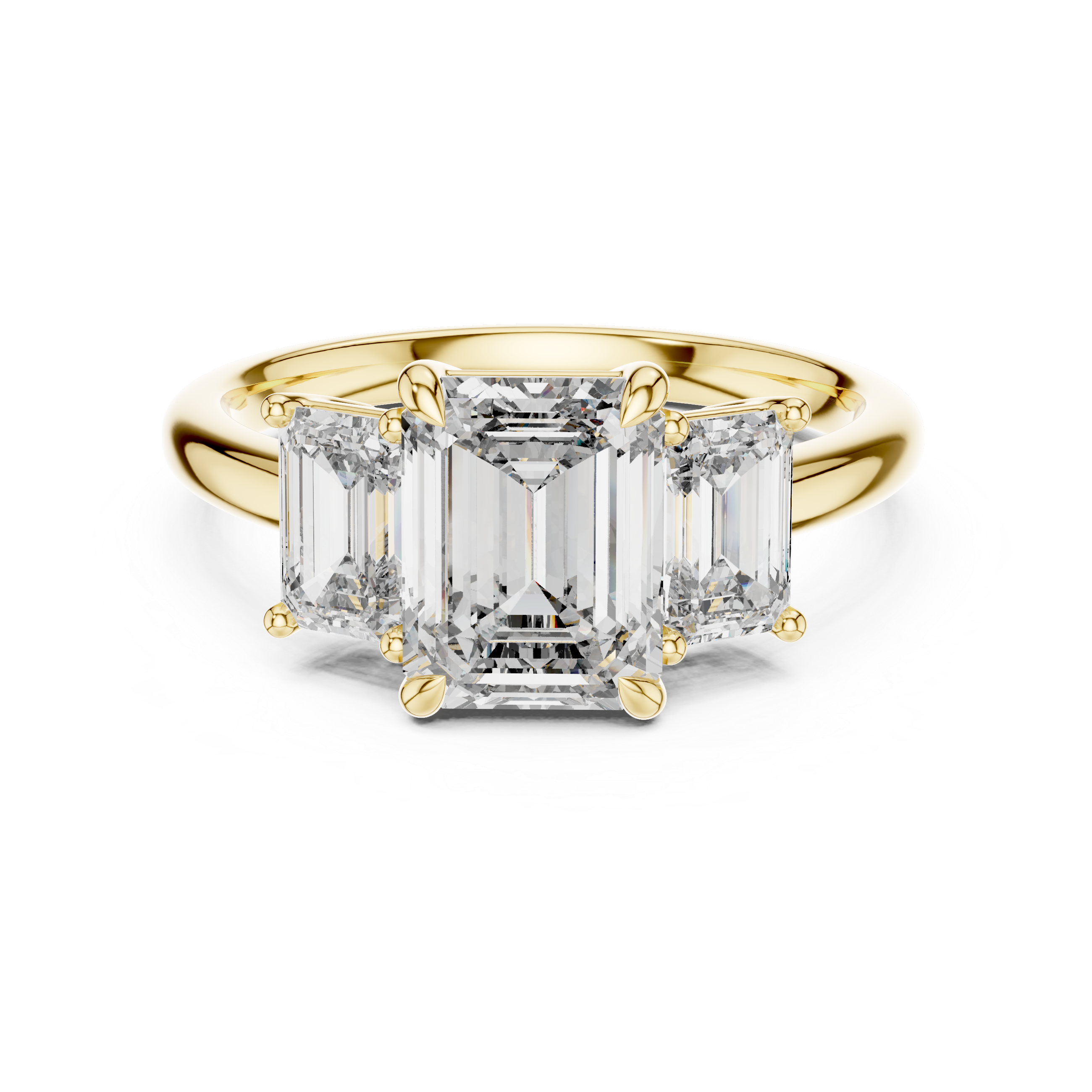 Emerald Three-Stone Ring