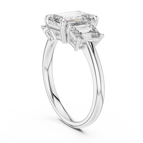 Emerald Three-Stone Ring