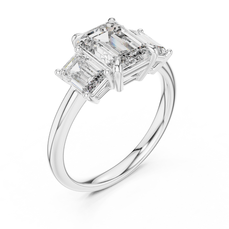Emerald Three-Stone Ring