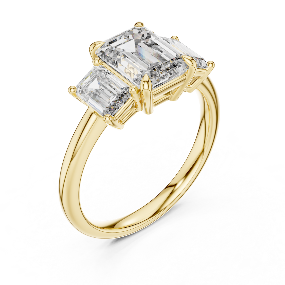 Emerald Three-Stone Ring