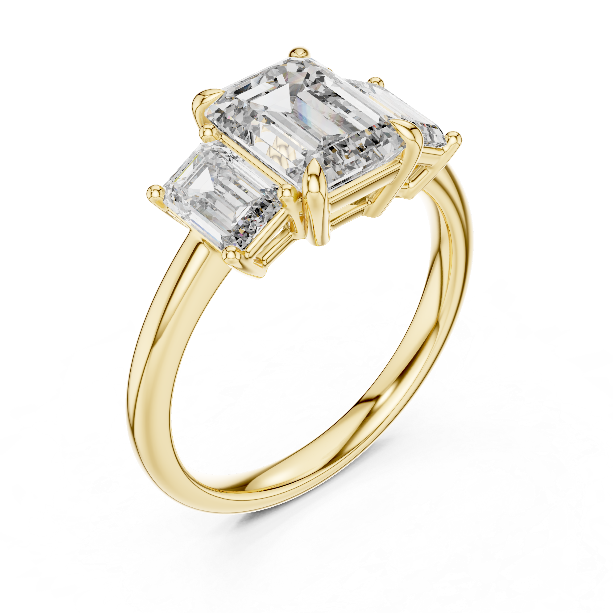 Emerald Three-Stone Ring