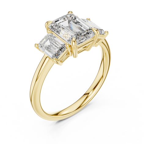 Emerald Three-Stone Ring