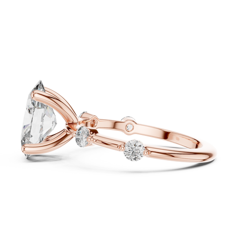 Oval Solitaire Milgrain Band Ring