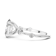 Oval Solitaire Milgrain Band Ring