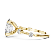 Oval Solitaire Milgrain Band Ring