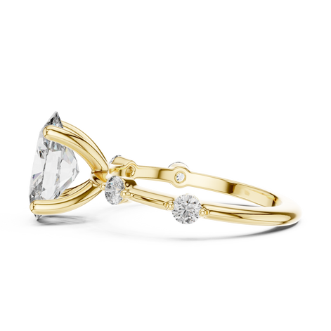 Oval Solitaire Milgrain Band Ring