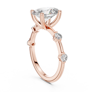 Oval Solitaire Milgrain Band Ring