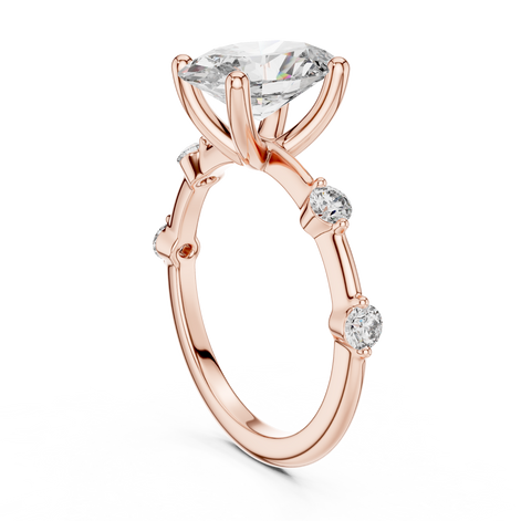 Oval Solitaire Milgrain Band Ring