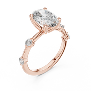 Oval Solitaire Milgrain Band Ring
