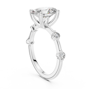 Oval Solitaire Milgrain Band Ring