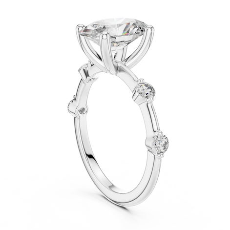 Oval Solitaire Milgrain Band Ring