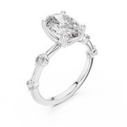 Oval Solitaire Milgrain Band Ring