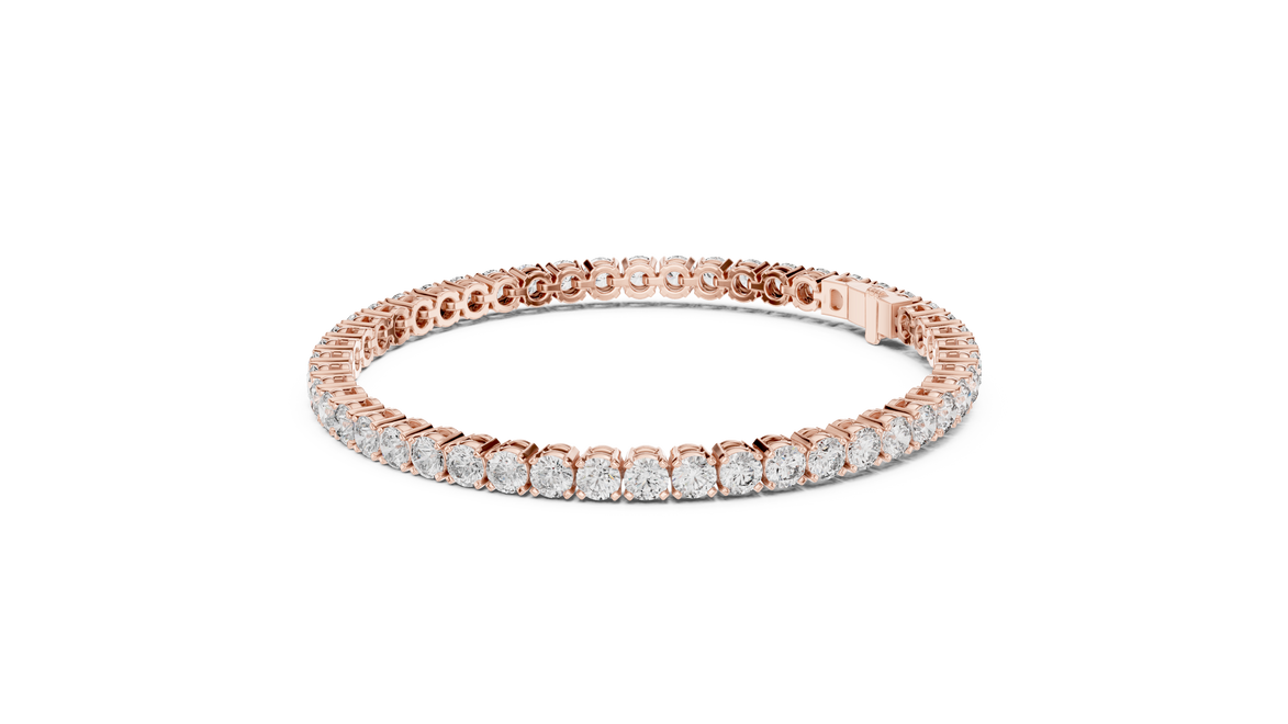 Round Cut Prong Tennis Bracelet - TBRRF