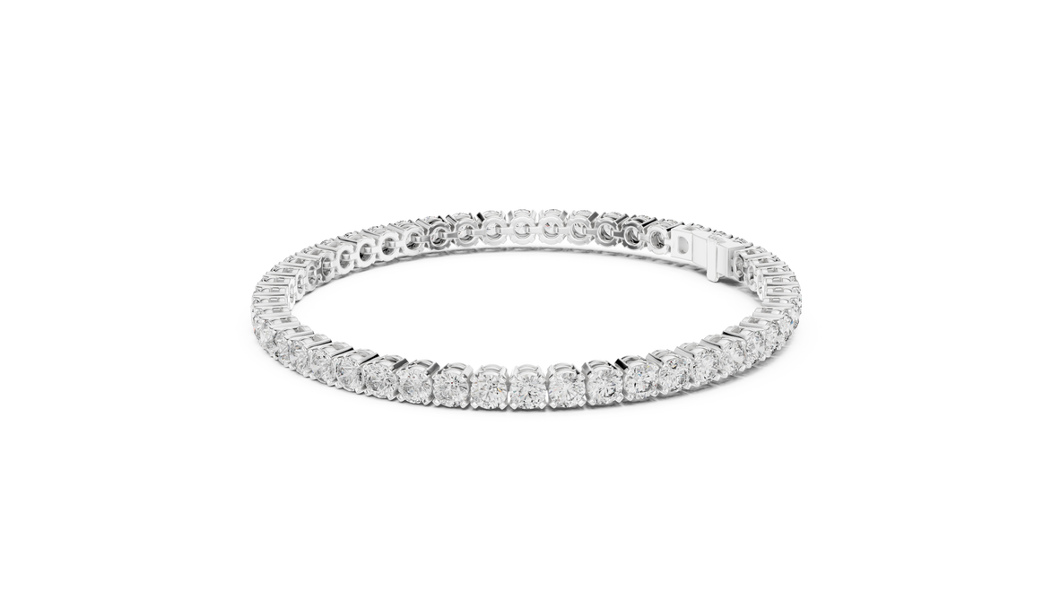 Round Cut Prong Tennis Bracelet - TBRRF