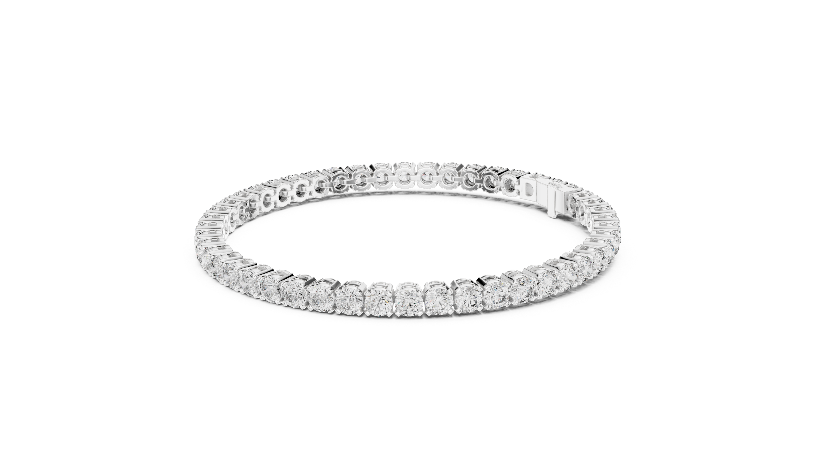 Round Cut Prong Tennis Bracelet - TBRRF