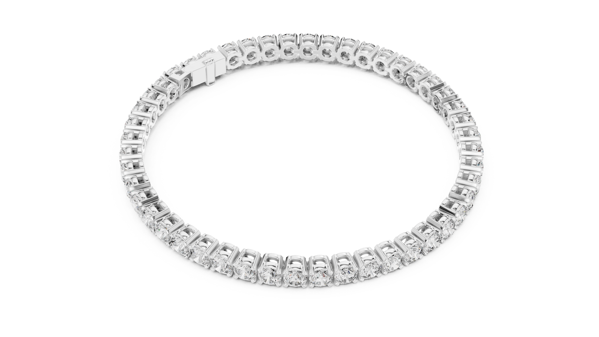 Round Cut Prong Tennis Bracelet - TBRRF
