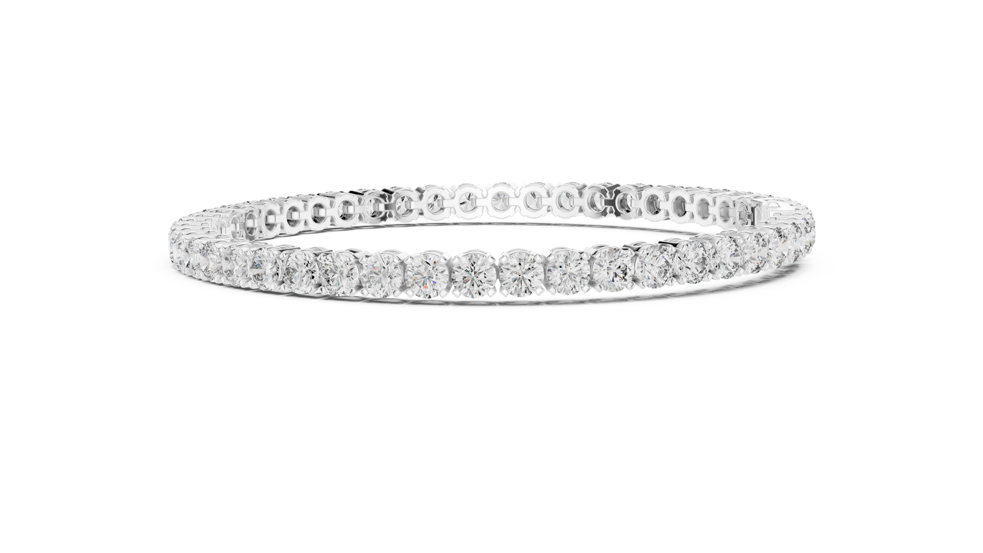 Round Cut Prong Tennis Bracelet - TBRRF