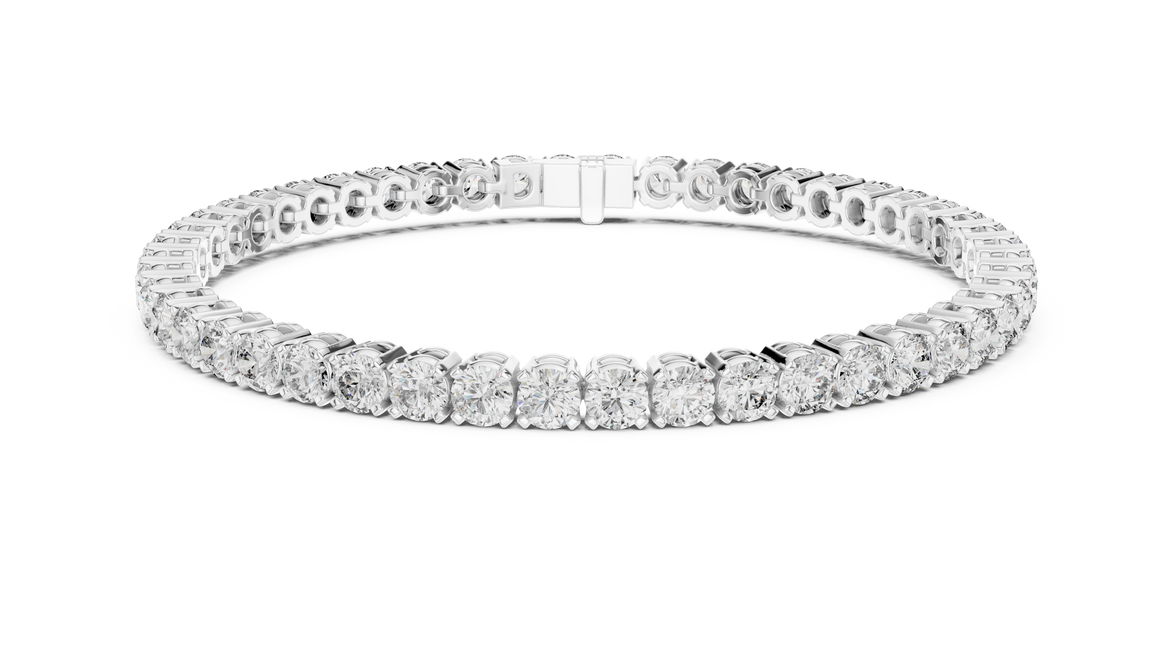 Round Cut Prong Tennis Bracelet - TBRRF