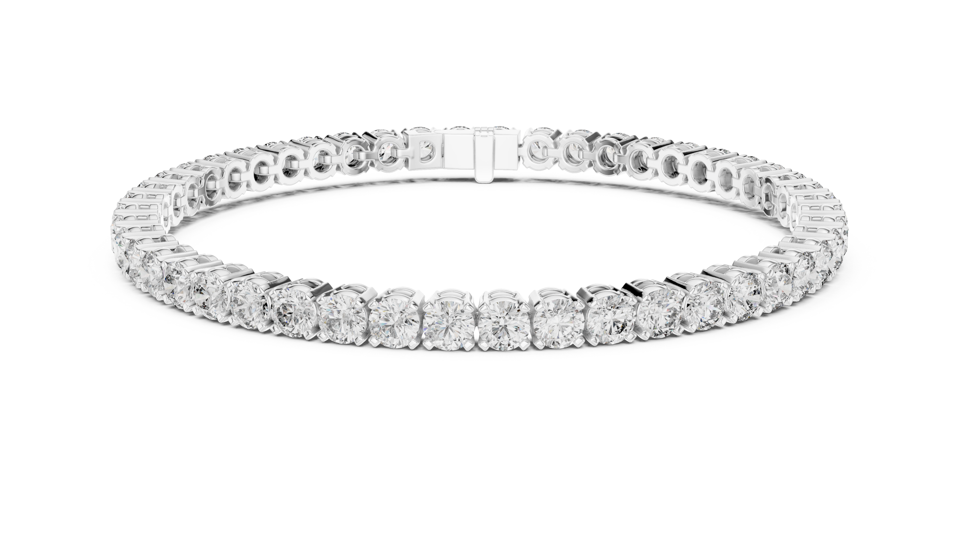Round Cut Prong Tennis Bracelet - TBRRF