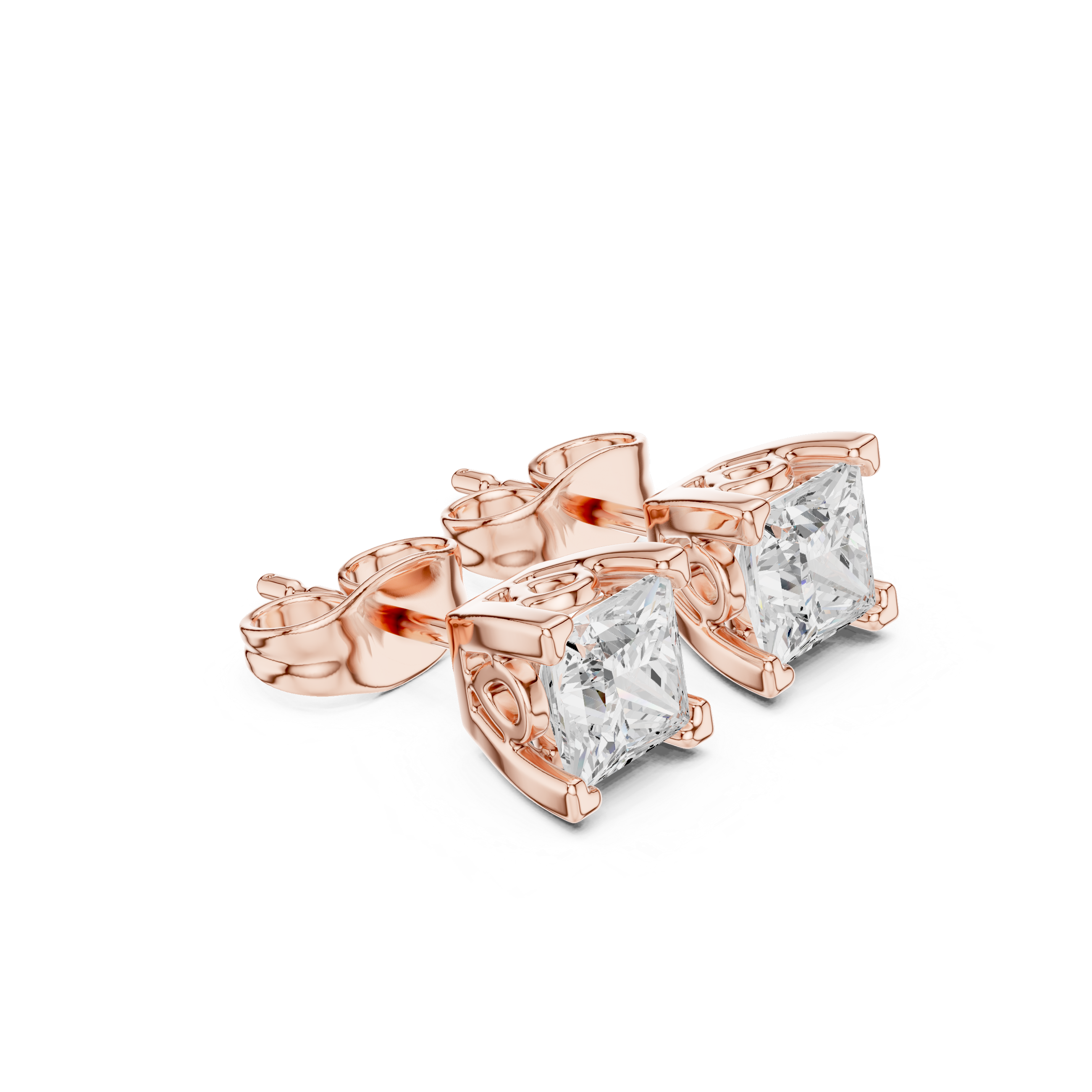 Cushion Cut Crystal Stud Earrings