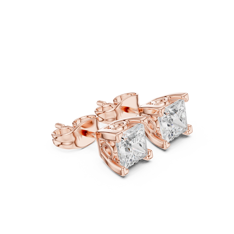 Cushion Cut Crystal Stud Earrings