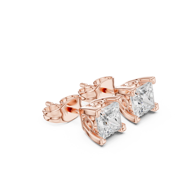 Cushion Cut Crystal Stud Earrings